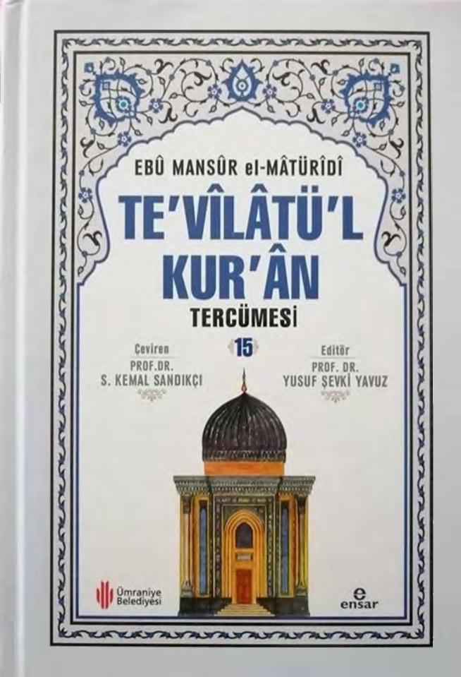 Te'vîlâtü'l-Kur'ân Tercümesi 15. Cilt - Ebû Mansûr el-Mâtürîdî