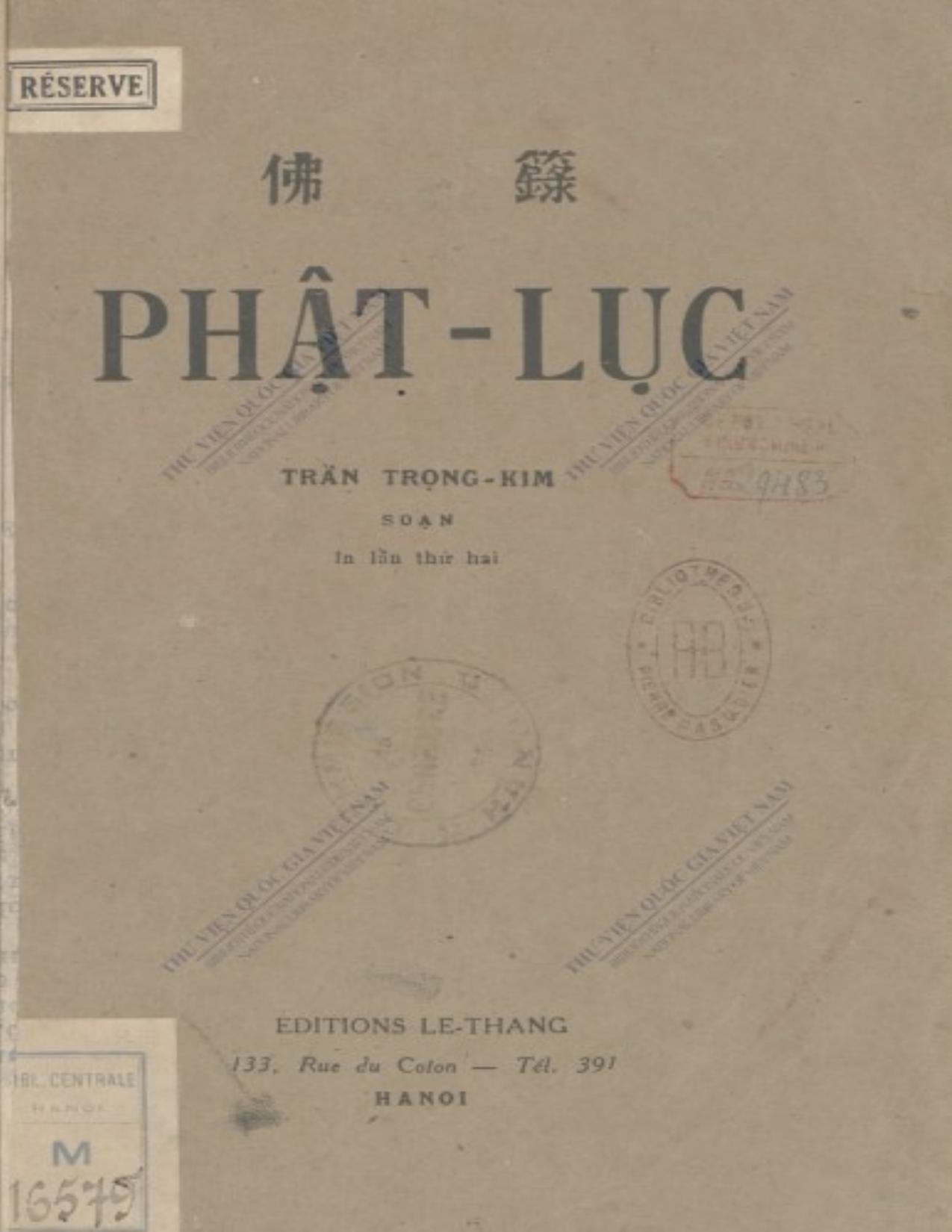 Phật Lục - Trần Trọng Kim
